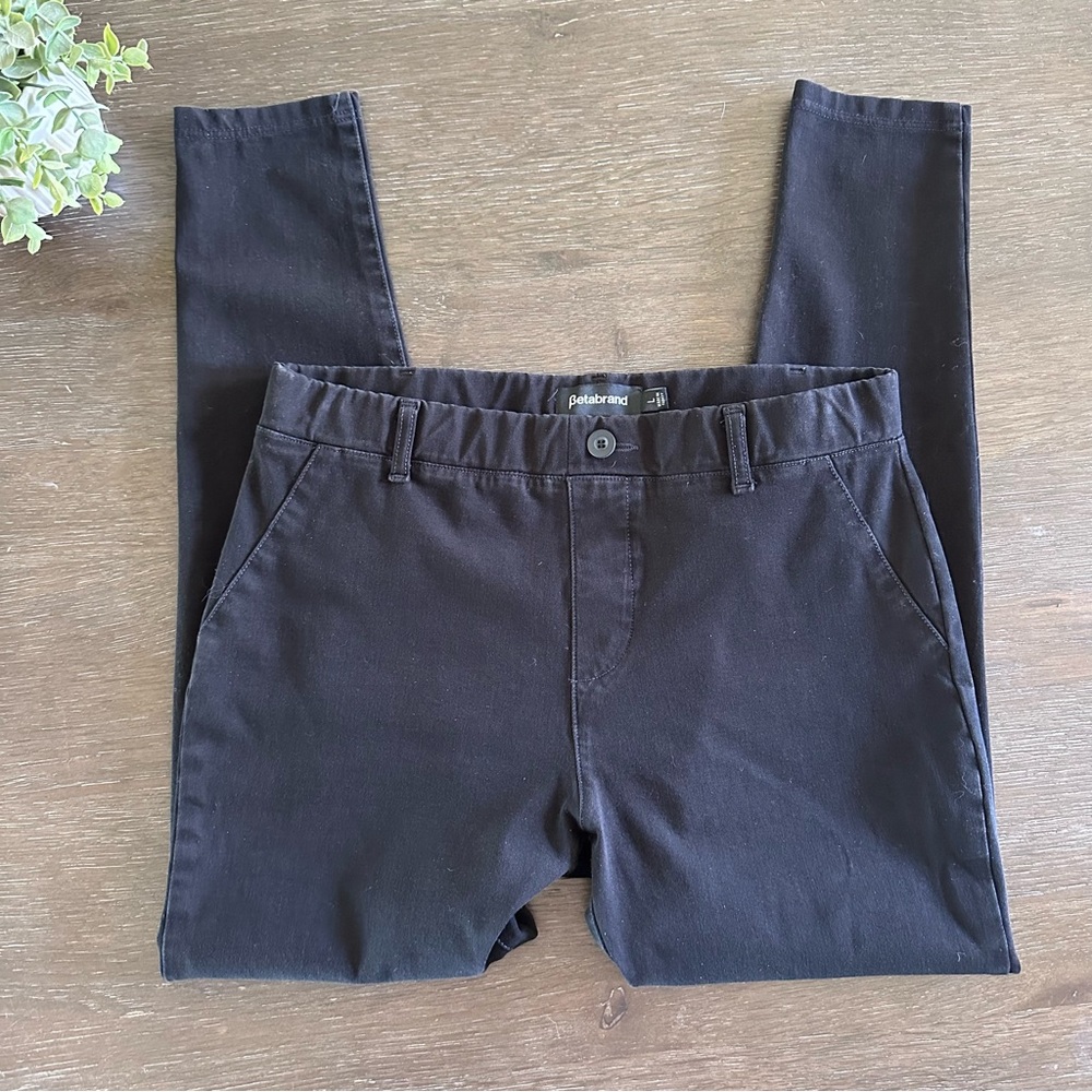 Betabrand Black Skinny Dress Yoga Pants With Back Pockets Size Large